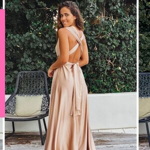 Saved by the Dress Champagne Multi-tie Dress size M